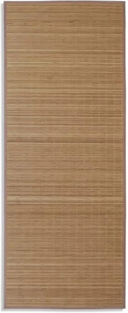 vidaXL Rechteckiger Bambusteppich in Braun, rutschfest, B: 80 cm, L: 200 cm - Bild 1