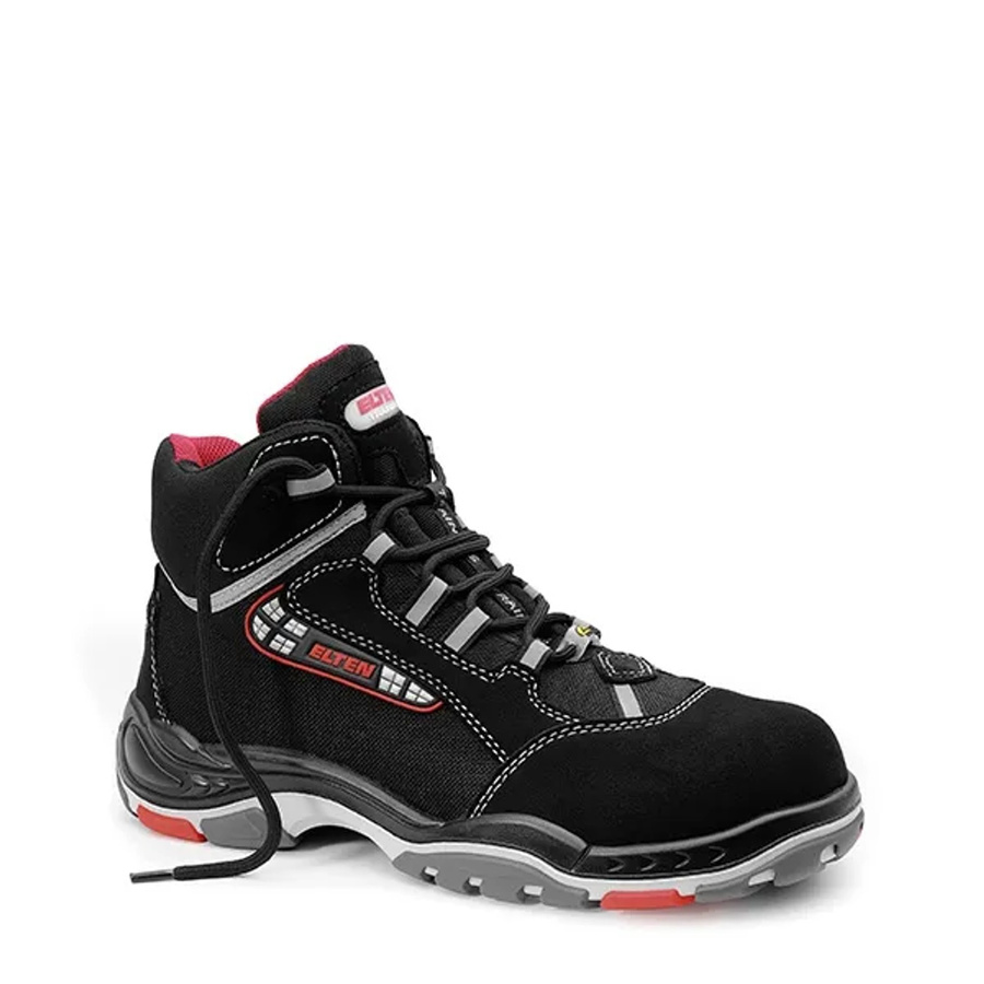 Elten Sicherheitsschnürstiefel Sander ESD S3 in Schwarz-Rot, Größe 46 - Bild 2