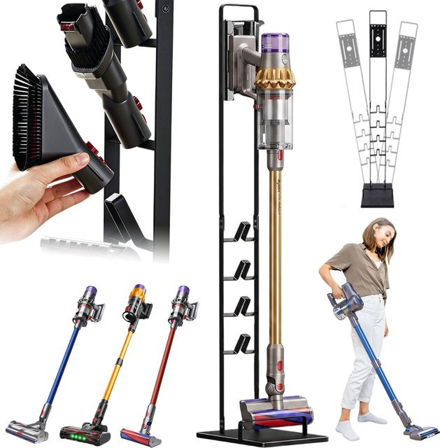 Freistehender Stahlständer für Dyson Staubsauger in Schwarz, Höhe: 127 cm - Bild 1