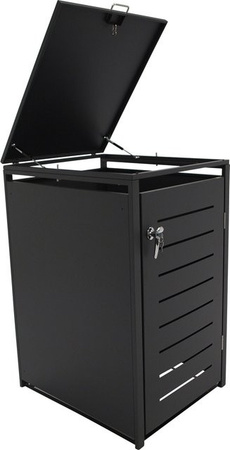 DEGAMO Mülltonnenbox KÖLN aus verzinktem Stahl für 120 Liter Tonnen, Farbe Anthrazit, B/T/H: 60 x 62 x 102 cm
