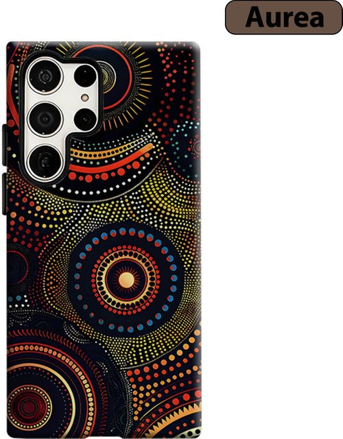 Stoßfeste Aboriginal Dot Art Handyhülle für Samsung Galaxy S26 S25 S24 S23 Ultra Plus in Multicolour - Bild 1