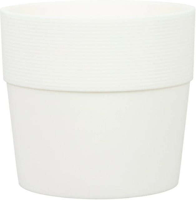 Scheurich Pflanzgefäß Groove in Bianco aus Kunststoff mit Rillen, Durchmesser: 28,5 cm - Bild 1