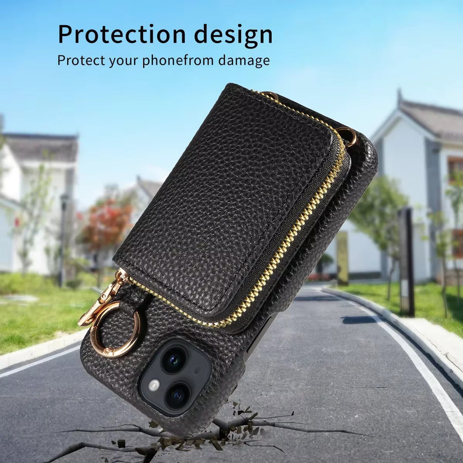 Samsung Wallet Handyhülle aus PU-Leder mit Kartensteckplätzen und Lanyard für Galaxy S25 S24 S23 S22 S21 S20 Ultra Plus FE in Schwarz und Beige - Bild 5