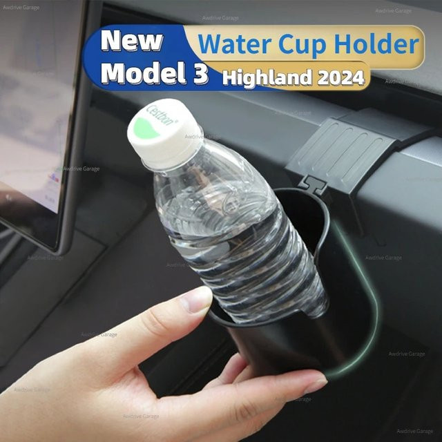 YouGallop Armaturenbrett-Organizer für Tesla Model 3 Highland und Model Y/YL Juniper als Getränkehalter und Telefonhalter in Schwarz - Bild 1