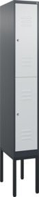 C+P Doppelstock-Spind Classic PLUS mit 1 Abteil und Zylinderschloss, Farbe Lichtgrau, H x B x T: 212 x 30 x 50 cm - Bild 1