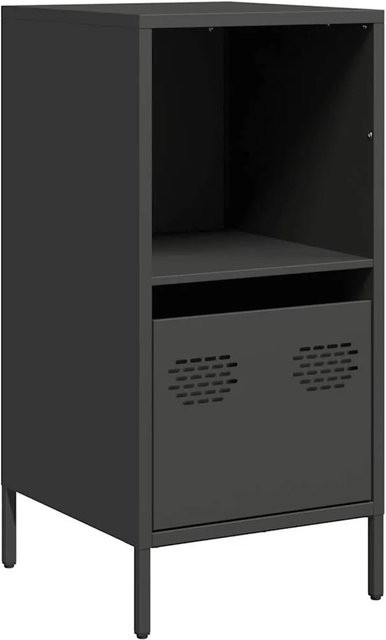 vidaXL Sideboard aus kaltgewalztem Stahl in Schwarz matt, B/T/H: 35 x 39 x 73,5 cm - Bild 1