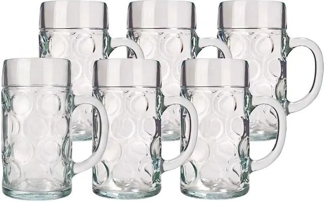 Stölzle Lausitz Isar Bierkrug aus Glas, transparent, 6er Set, 500 ml - Bild 1