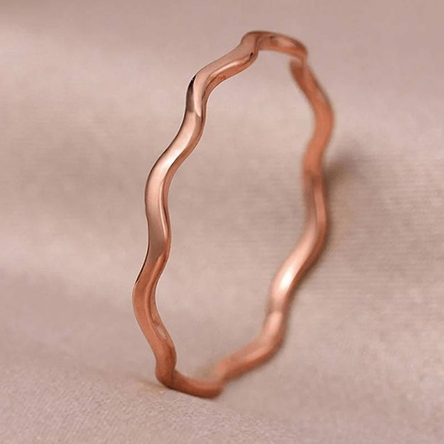 Huitan Wave Design Ring, Roségold, Damen - Bild 1