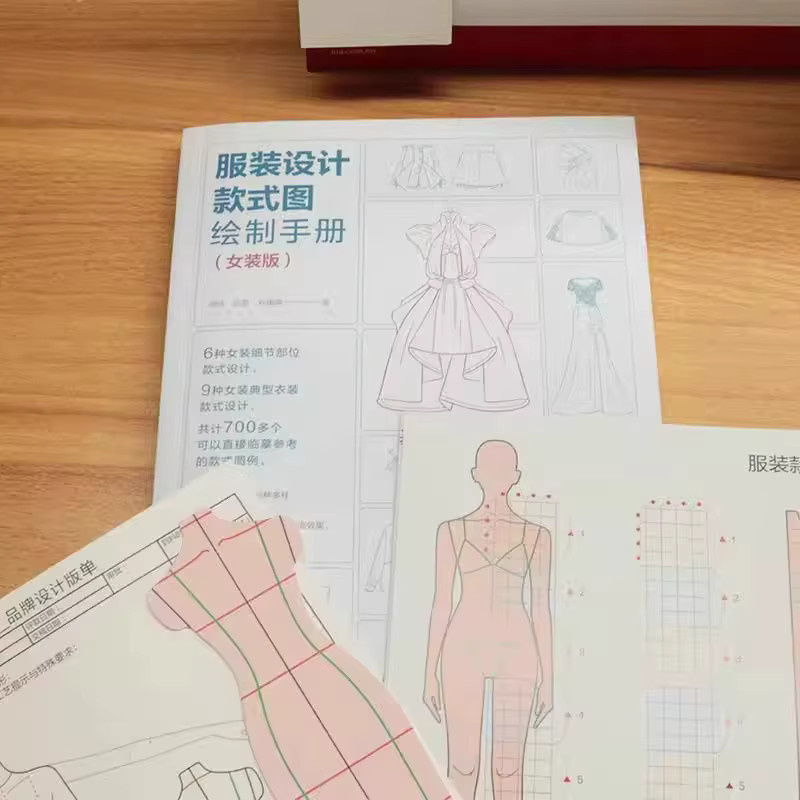 Handzeichnung Musterbuch für Damenmode Design und Zeichnung in Weiß - Bild 2