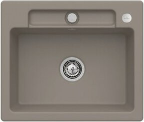 Villeroy & Boch Spüle Siluet 60 S aus Keramik in Grau mit Abflussgarnitur und Exzenter - Bild 1