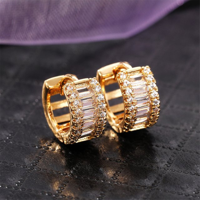 Huitan Ohrringe, Zirkonia, Gold, Damen - Bild 1