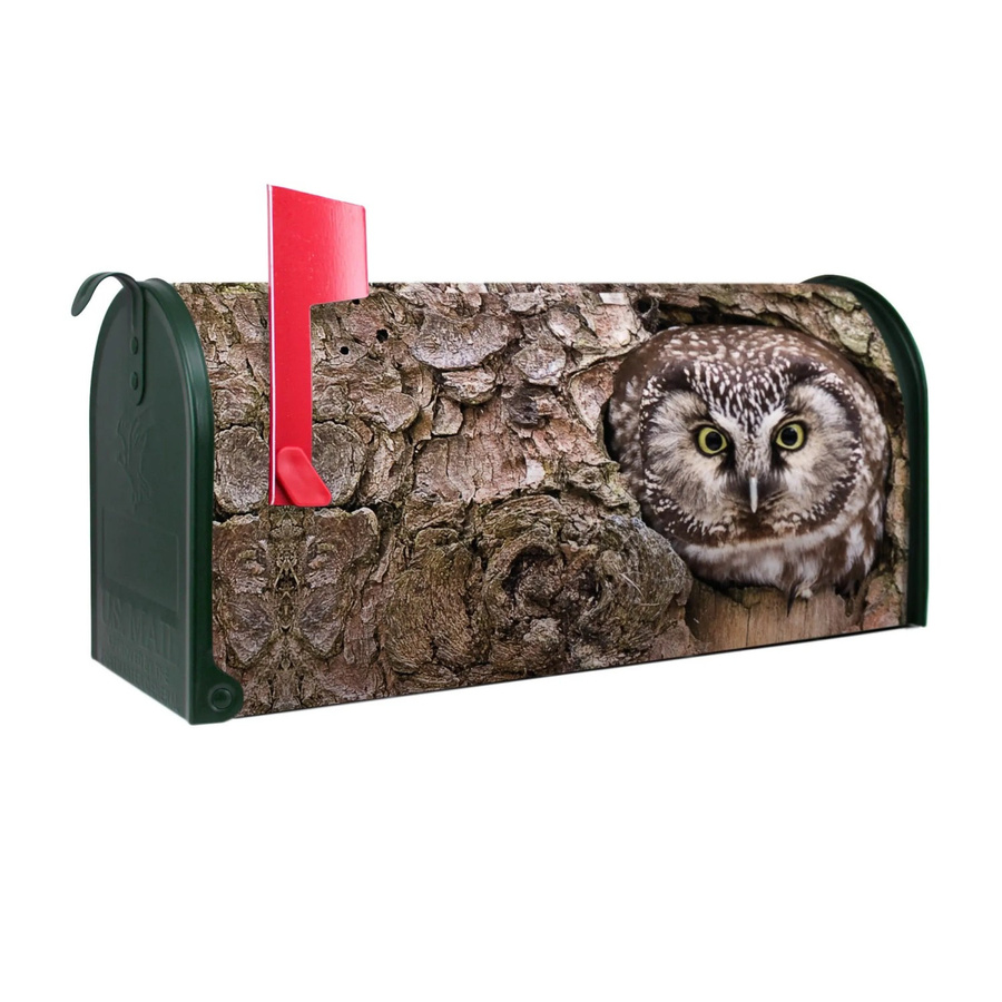Banjado Amerikanischer Briefkasten mit Eule Motiv in Grün, Stahl pulverbeschichtet, B/H/T: 48 x 22 x 16 cm - Bild 2