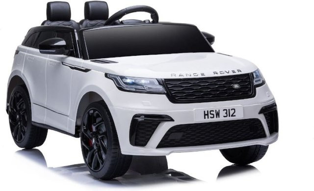 ES-Toys Range Rover Velar Kinder Elektroauto mit EVA-Reifen und Kunstledersitz, weiss - Bild 1