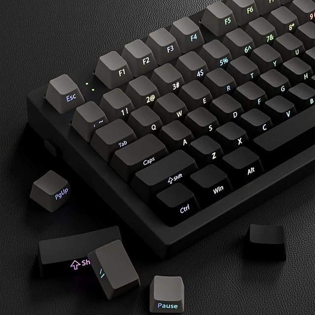 2026 Tastenkappen-Set mit Farbverlauf aus PBT in Multicolour, Double-Shot-Seitendruck und durchscheinendem Design für mechanische MX-Switch-Gaming-Tastaturen - Bild 1