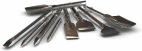 Padley & Venables Spaten in Silber mit sechskantigem Stiel - Bild 1