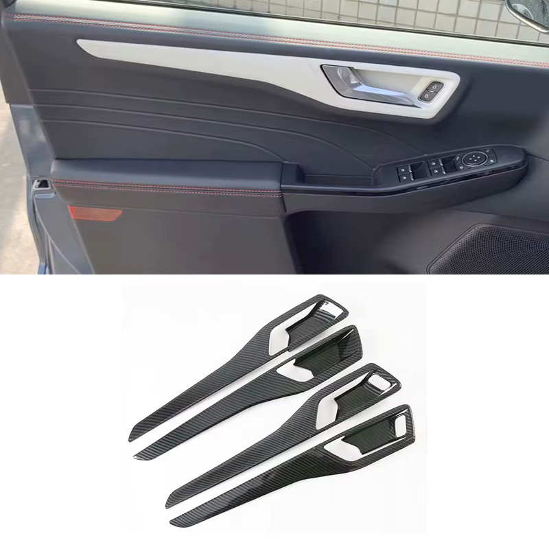 Cutylin Carbonfaser Mittelkonsole Schaltkasten-Abdeckung für Ford Kuga Escape 2020-2022 in Schwarz - Bild 2