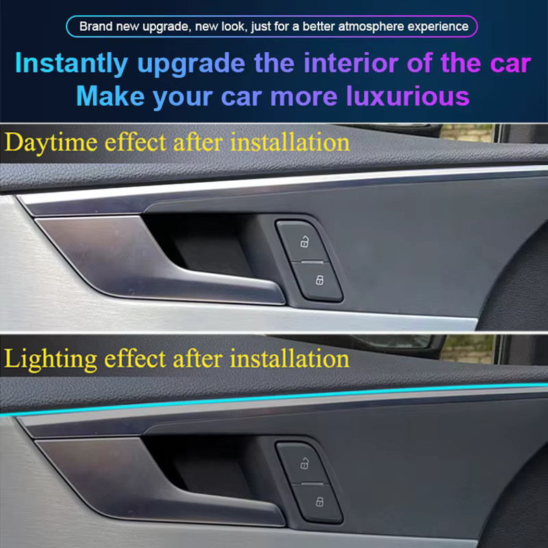 RGB Symphony LED Ambientebeleuchtung für das Auto mit App-Steuerung, Neon Flex Acrylstreifen in Schwarz Matt zur Dekoration der Innenraumverkleidung - Bild 5