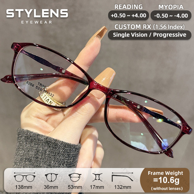 STYLENS Lesebrille Damen, Rechteckig, Vollrand, TR90, Anti-Blaulicht - Bild 1