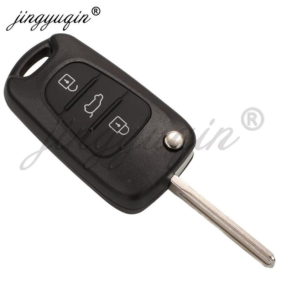 Jingyuqin Auto Schlüssel Fernbedienung Fob für Hyundai i30 und Azera, 433 MHz ASK ID46 Flip Key, Schwarz, Teilenummer 95430-2L600/2L650 - Bild 3