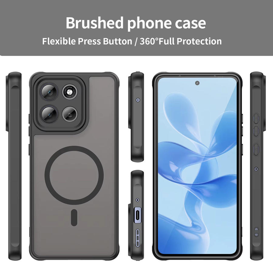 Magnetische transparente Handyhülle für Motorola Moto Edge 60, Edge 60 Pro, Edge 2025, G56 und G86 Fusion 5G in Blau, matte Schutzhülle - Bild 3