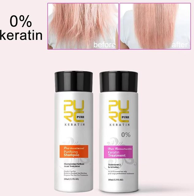 PURC 0 Degree Keratin Kit Haarbehandlungscreme, Keratin, Vitamin E, 100 ml - Bild 1