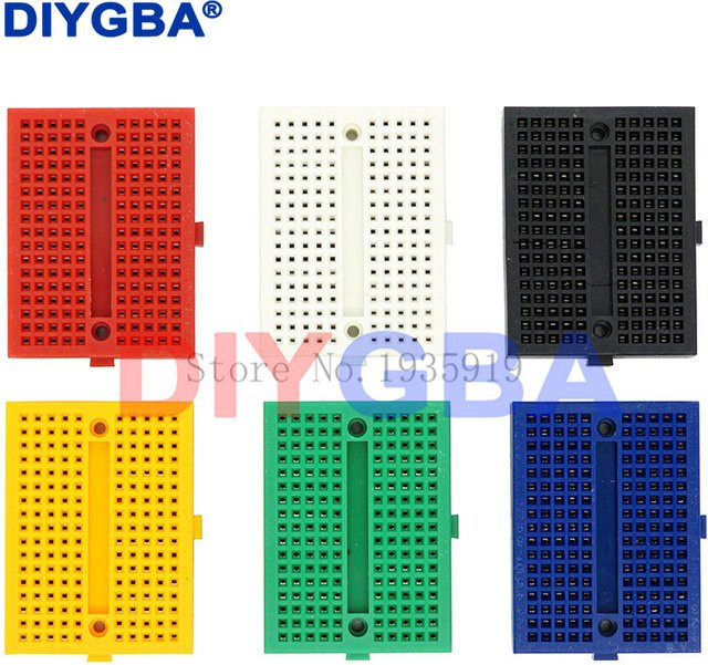 10 Stück DNIGEF Mini Solderless Prototyp Breadboard SYB-170, Grün, B/T/H: 3,5 x 4,7 x 0,85 cm - Bild 1