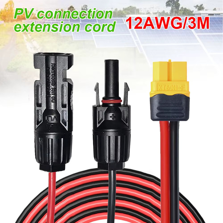12AWG Solar Ladekabel XT60 Buchse Adapter zu Solar Panel Stecker Verlängerung für tragbare Kraftwerke und Solar Generatoren - Bild 3