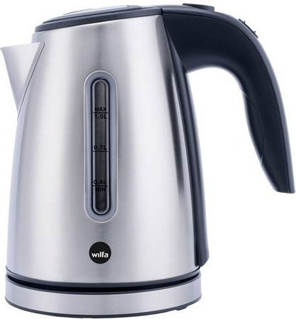 Wilfa WKW-5S Wasserkocher aus Edelstahl in Schwarz und Silber mit 1 l Fassungsvermögen und Auto-Shutoff