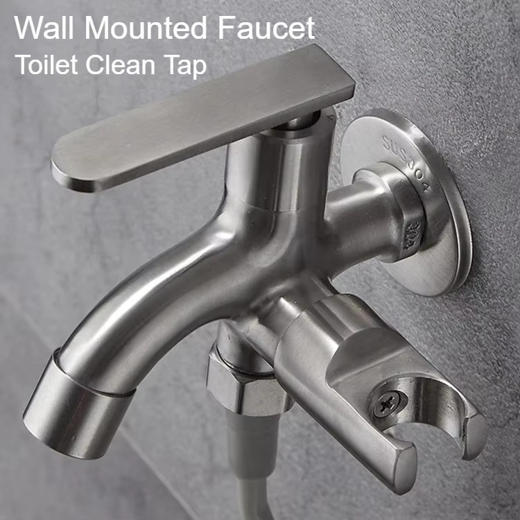 YISENLUO Bidet-Sprühset aus 304 Edelstahl in Silber, Multifunktionales WC-Sprühgerät mit Handbrause und Hochdruck-Duschkopf - Bild 3