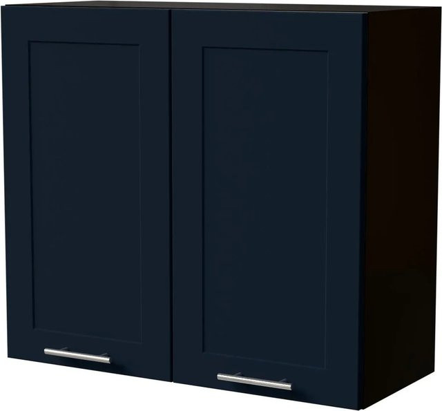 Feldmann-Wohnen Hängeschrank Oslo modern in Schwarz und Indigo Matt, B/T/H: 80 x 32,5 x 72 cm - Bild 1