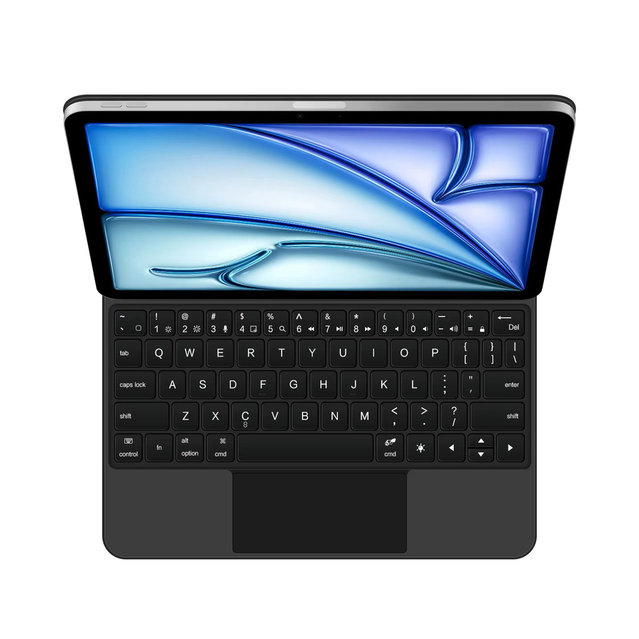 AJIUYU Magische Tastaturhülle mit Hintergrundbeleuchtung und Touchpad für iPad Air 11 Zoll M4 M3 M2 sowie iPad Pro 11 Zoll 2018-2022, Smart Magnetic Cover Case in Schwarz oder Weiß - Bild 2