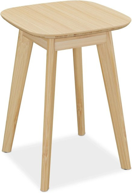 Relaxdays Esszimmerhocker aus Bambus in Natur Beige, H: 46 cm, B: 33 cm, T: 33 cm - Bild 1