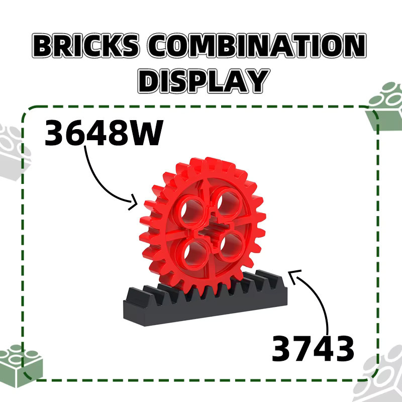 Wange 20-teiliges Set Zahnstange 1 x 4 Block Baustein Zubehör - Bild 2