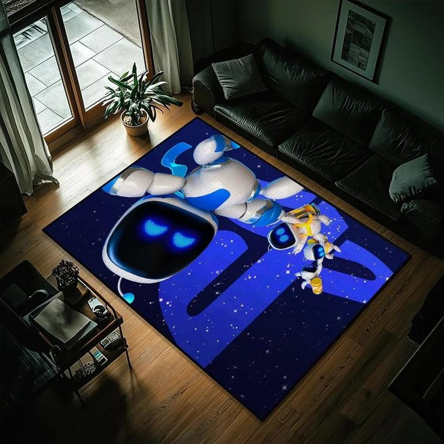 Karpetti Teppich mit Astro Bot Motiv in Blau, rutschfest und waschbar, B/L: 120 x 160 cm - Bild 1