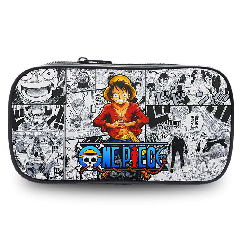 Bandai Anime Federmäppchen Ruffy und Ace mit großem Fassungsvermögen, einlagige Schreibwarentasche für Studenten, Mehrfarbig - Bild 2