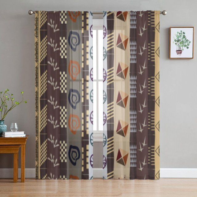 Super Six Transparente Tüll-Vorhänge mit Vogelspuren-Design, Chiffon-Fensterdekoration für Wohnzimmer, Schlafzimmer und Küche, Farbe: Transparent/Mehrfarbig, Breite: 135 cm, Höhe: 183 cm - Bild 1