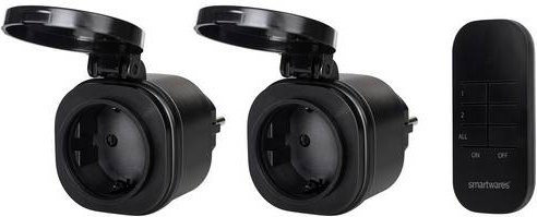 Smartwares SH4-99653 FSK 433MHz Funk-Steckdosen-Set in Schwarz - Bild 1