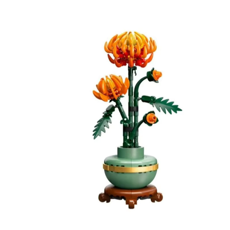 MOC Chrysanthemen-Topfpflanze als modernes Deko-Ornament in Orange für dein Heim - Bild 3