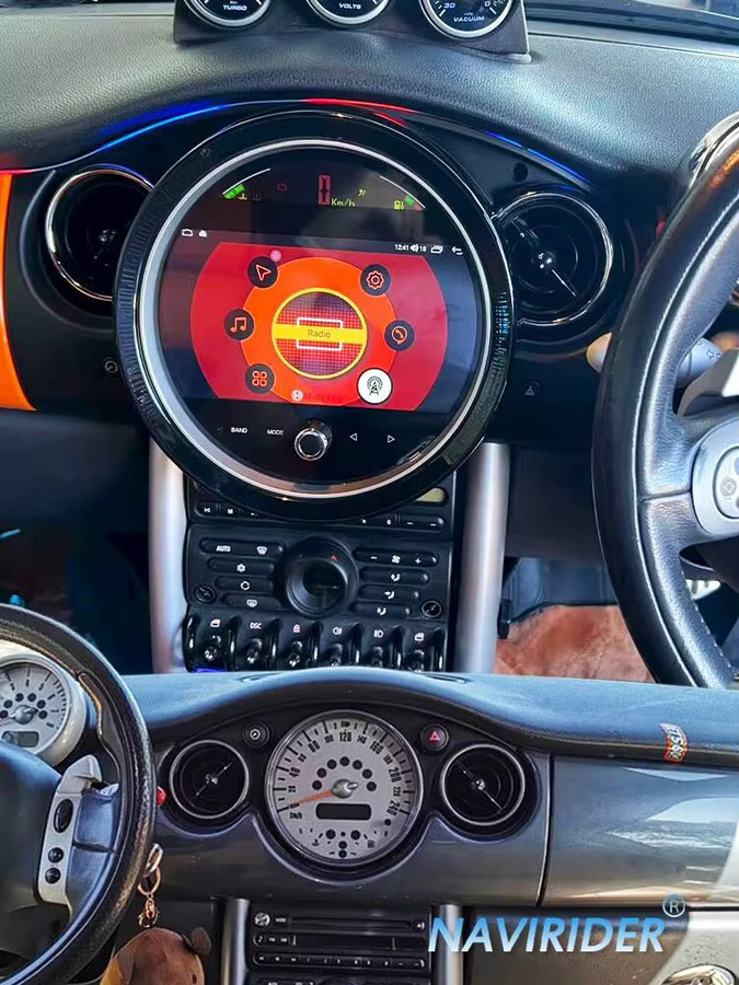 NAVIRIDER Android Autoradio mit Carplay, GPS-Navigation und Bluetooth für BMW Mini Cooper R50 R52 (2003-2007), Schwarz - Bild 3