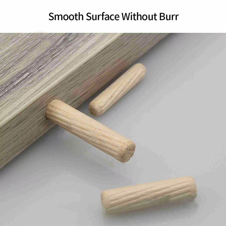 100 Stück meterk Holzdübel beige, geriffelte Passstifte für Möbel und Schränke, Durchmesser: 6 mm, Länge: 40 mm - Bild 2