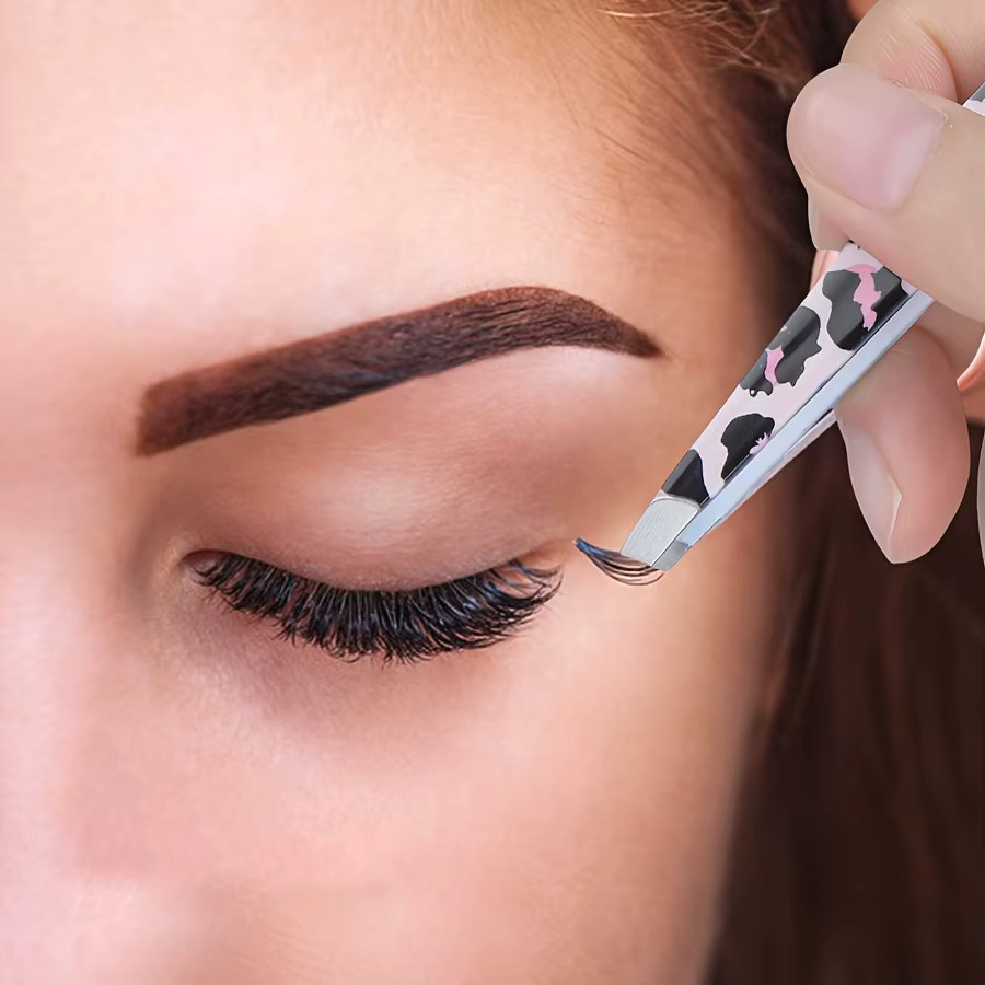 Ouriner Augenbrauen Pinzette Set mit Make-up Aufklebern und Wimpern Werkzeug, Rosa, Glänzend, Unisex - Bild 2