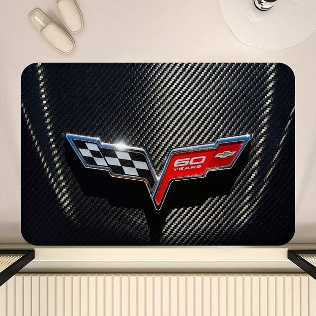 C-Corvette Rutschfeste Fußmatte für Eingangsbereich, Wohnzimmer oder Küche, Schwarz, B/B: 80 x 50 cm - Bild 1