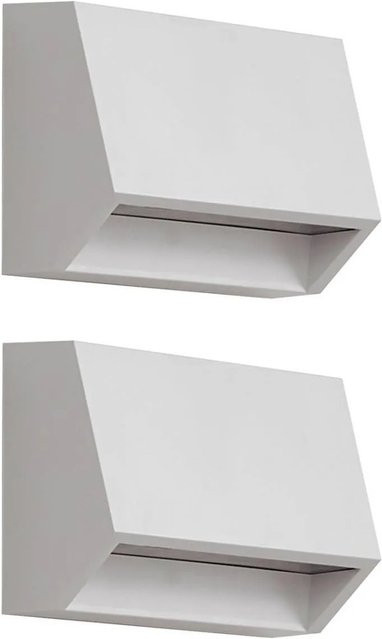 Lindby 2er Set LED Außenwandleuchten Modern Weiß IP65 - Bild 1