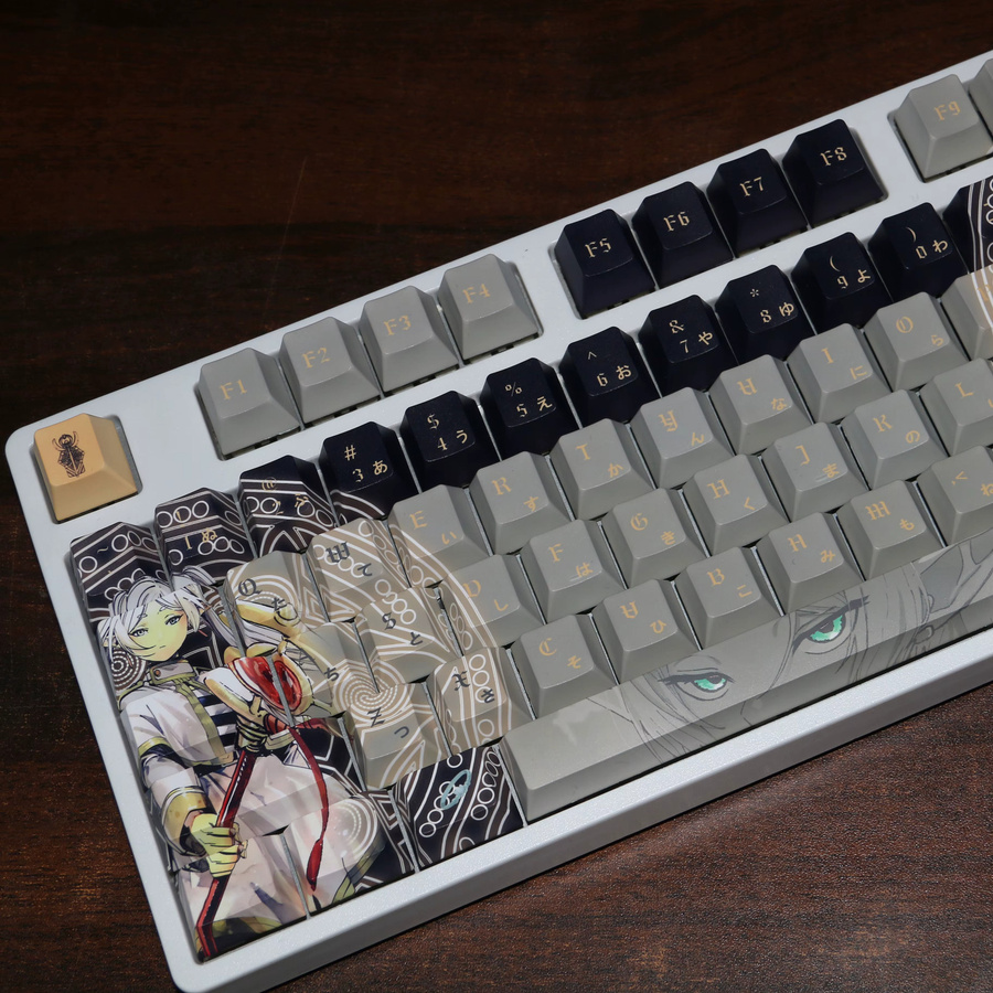 Frieren Anime Theme Keycaps aus PBT im Cherry Profile mit Side Print für mechanische Tastaturen wie Made68, Mad68 und Wooting 60, Mehrfarbig - Bild 5