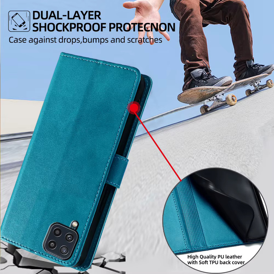 Leder-Brieftaschen-Handyhülle für Samsung Galaxy M52 M12 M51 M31S M32 M31 Prime M22 M21 M21S M11 Flip-Cover mit Kartenfächern in Schwarz - Bild 5