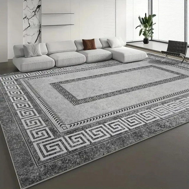 VIKAMA Moderner Luxus-Teppich in Grau für Wohnzimmer, Schlafzimmer und Büro, Rechteckig - Bild 1