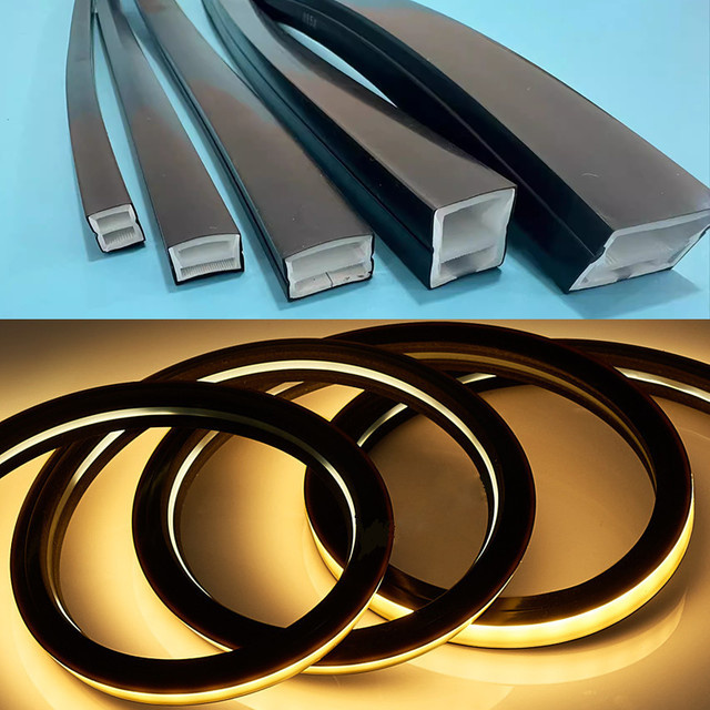 Khelse RGBIC Neon Flex LED Streifenlicht in Schwarz, wasserdichter Silikon-Kanaldiffusor für WS2811 und WS2812B - Bild 1