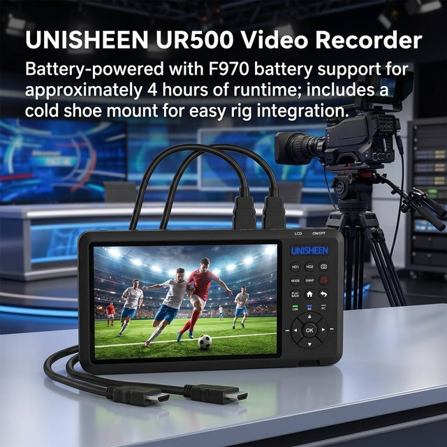 UNISHEEN 7-Zoll Video Capture Box mit 2 HDMI Kanälen, 1080p HD und 4k Unterstützung, Schwarz - Bild 1