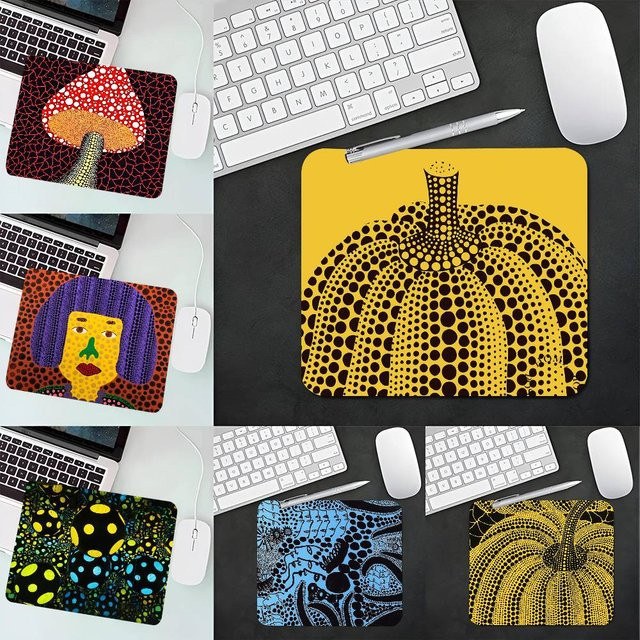 Mesuca Mauspad im Yayoi Kusama Stil, rutschfestes Schreibtischpad für Tastatur und Laptop - Bild 1
