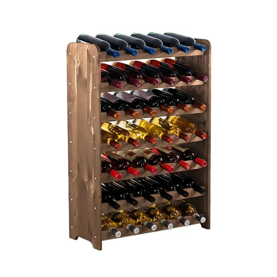 PROREGAL Pinotwine Weinregal aus massivem Kiefernholz, Braun geölt, H x B x T: 87,2 x 63,2 x 26,5 cm, Platz für 42 Flaschen - Bild 2